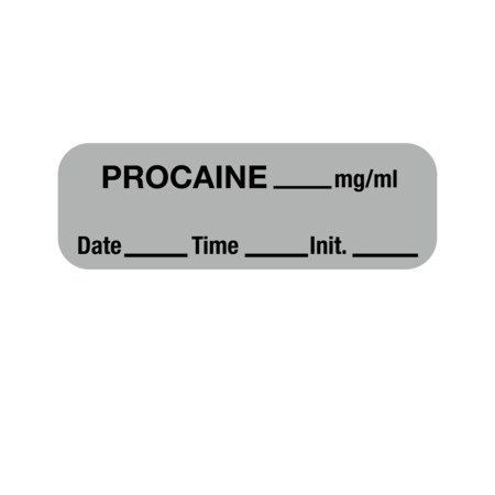 Nevs Label, Procaine 1/2" x 1-1/2" Gray w/Black LANT-3022D